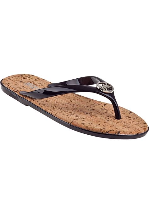 michael kors jet set jelly flip flops black|Amazon.com .